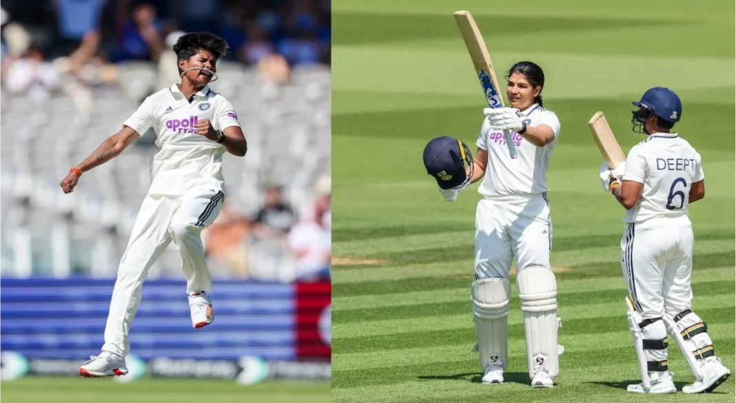India Women celebrate historic 270-run victory over England in the first-ever Women's Test at Lord's Cricket Ground