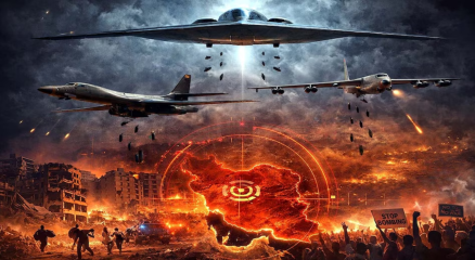 अमेरिका के B-1, B-2 और B-52 बॉम्बर ईरान पर हमला करते हुए