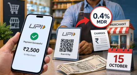UPI Payment Charge on transactions above Rs 2000 from October 15 2026
