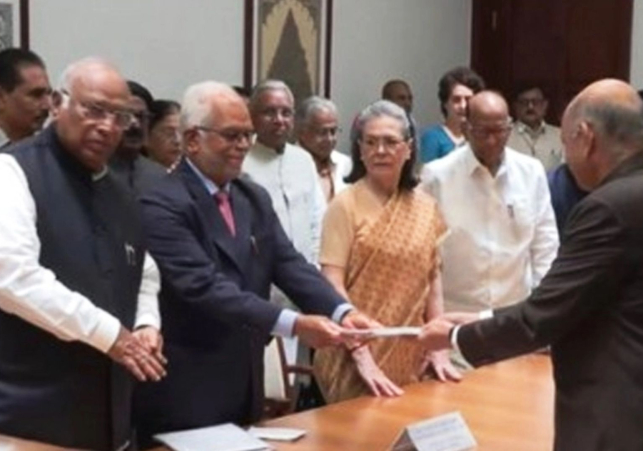B Sudershan Reddy files nomination