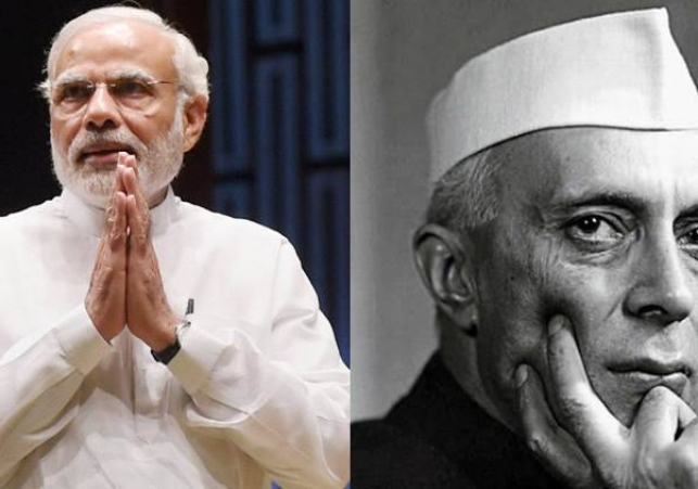 PM Modi and Pandit Jawaharlal Nehru
